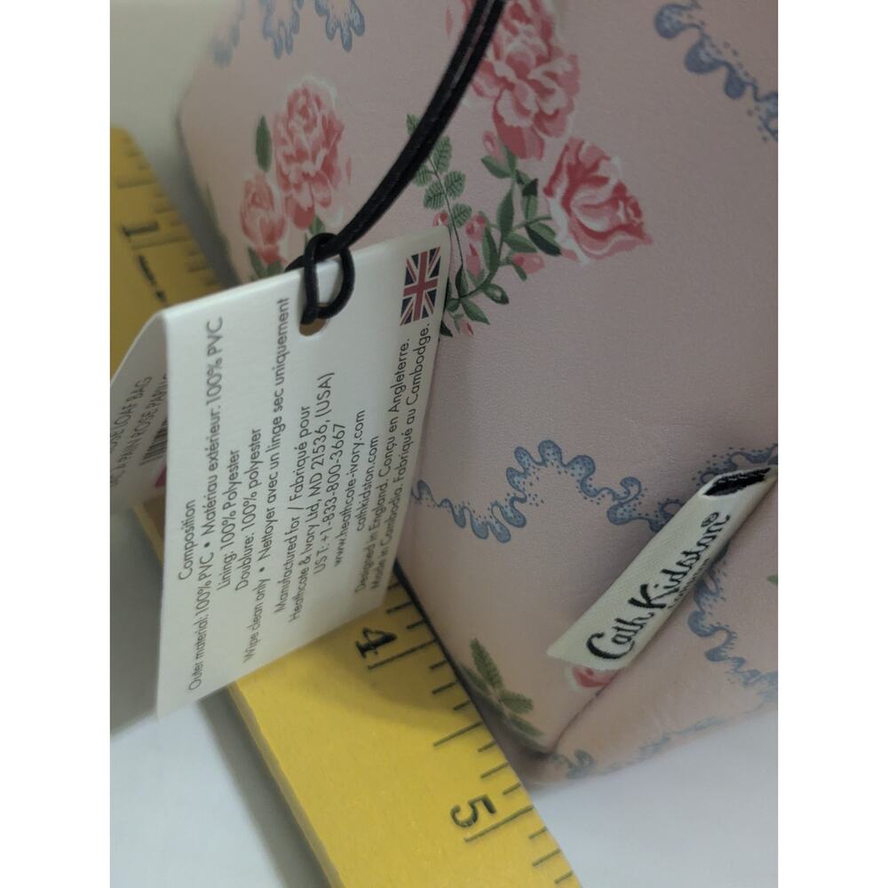 Cath Kidston Flutter Rose Loaf Bag Cosmetic Travel Pouch Organizer New - Picture 4 of 7